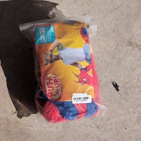 Puff Me Up Ride a Fire Dragon Inflatable Costume Red Halloween Cosplay Adult - Picture 2 of 9